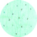 Round Solid Turquoise Modern Rug, con2840turq