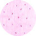 Round Solid Pink Modern Rug, con2840pnk