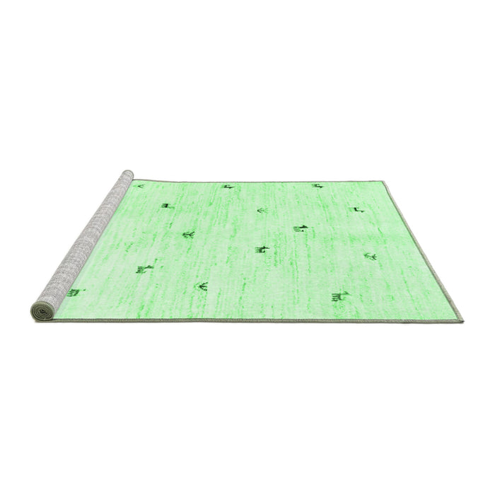 Sideview of Machine Washable Solid Emerald Green Modern Area Rugs, wshcon2840emgrn