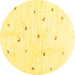 Round Solid Yellow Modern Rug, con2840yw