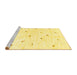 Sideview of Machine Washable Solid Yellow Modern Rug, wshcon2840yw