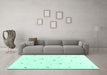 Machine Washable Solid Turquoise Modern Area Rugs in a Living Room,, wshcon2840turq
