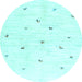 Round Machine Washable Solid Light Blue Modern Rug, wshcon2840lblu