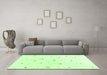 Machine Washable Solid Green Modern Area Rugs in a Living Room,, wshcon2840grn