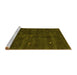 Sideview of Machine Washable Abstract Yellow Contemporary Rug, wshcon2841yw