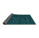 Sideview of Abstract Turquoise Contemporary Rug, con2841turq