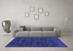 Machine Washable Abstract Blue Contemporary Rug in a Living Room, wshcon2841blu