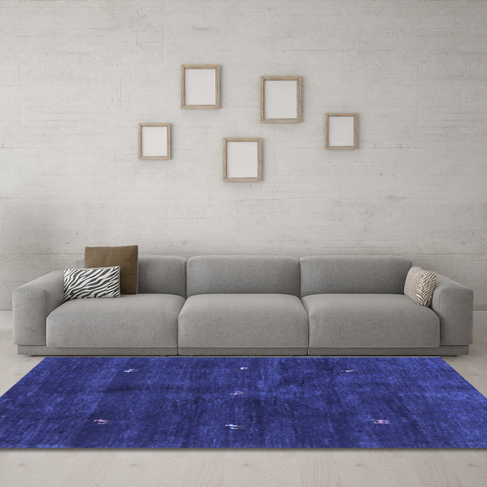 Machine Washable Abstract Blue Contemporary Rug in a Living Room, wshcon2841blu