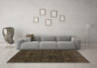 Machine Washable Abstract Brown Contemporary Rug in a Living Room,, wshcon2841brn