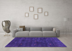 Machine Washable Abstract Purple Contemporary Area Rugs in a Living Room, wshcon2841pur