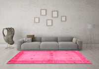 Machine Washable Oriental Pink Traditional Rug, wshcon2842pnk