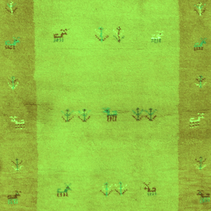 Serging Thickness of Machine Washable Oriental Green Traditional Area Rugs, wshcon2842grn