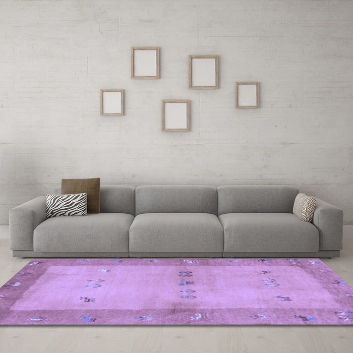 Machine Washable Oriental Blue Traditional Rug in a Living Room, wshcon2842blu