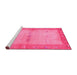 Sideview of Machine Washable Oriental Pink Traditional Rug, wshcon2842pnk