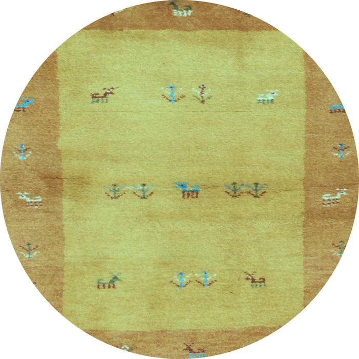 Round Machine Washable Oriental Light Blue Traditional Rug, wshcon2842lblu