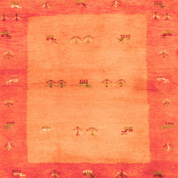 Serging Thickness of Oriental Orange Traditional Rug, con2842org