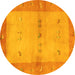 Round Oriental Yellow Traditional Rug, con2842yw