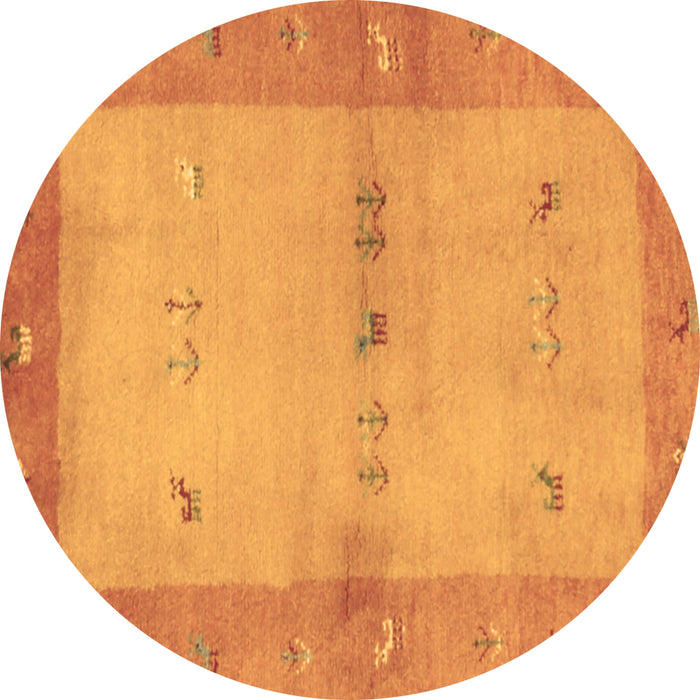 Round Machine Washable Oriental Brown Traditional Rug, wshcon2842brn