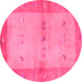 Round Oriental Pink Traditional Rug, con2842pnk
