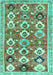 Machine Washable Abstract Turquoise Contemporary Area Rugs, wshcon2843turq