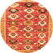 Square Abstract Orange Contemporary Rug, con2843org