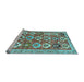 Sideview of Machine Washable Abstract Light Blue Contemporary Rug, wshcon2843lblu