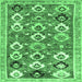 Square Abstract Emerald Green Contemporary Rug, con2843emgrn