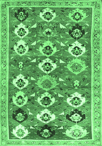 Abstract Emerald Green Contemporary Rug, con2843emgrn