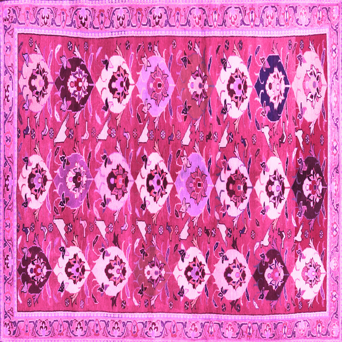 Square Machine Washable Abstract Pink Contemporary Rug, wshcon2843pnk