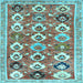 Square Abstract Light Blue Contemporary Rug, con2843lblu