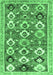 Machine Washable Abstract Emerald Green Contemporary Area Rugs, wshcon2843emgrn