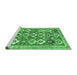 Sideview of Machine Washable Abstract Emerald Green Contemporary Area Rugs, wshcon2843emgrn