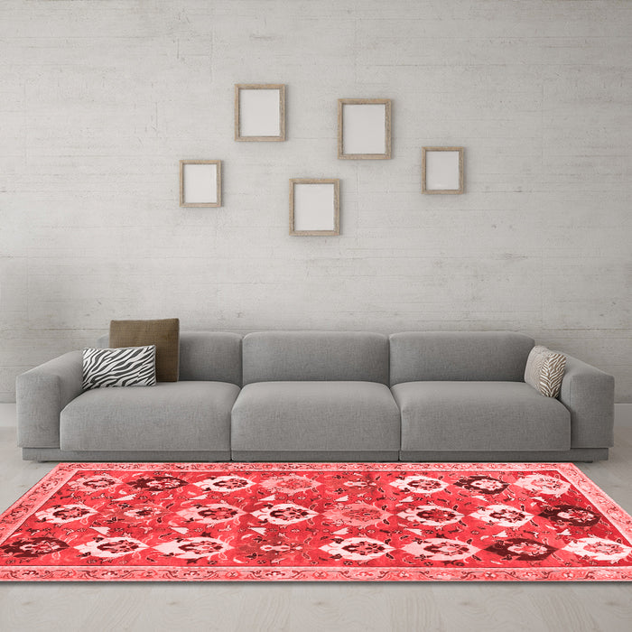 Contemporary Red Washable Rugs