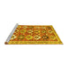 Sideview of Machine Washable Abstract Yellow Contemporary Rug, wshcon2843yw