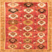 Round Machine Washable Abstract Orange Contemporary Area Rugs, wshcon2843org