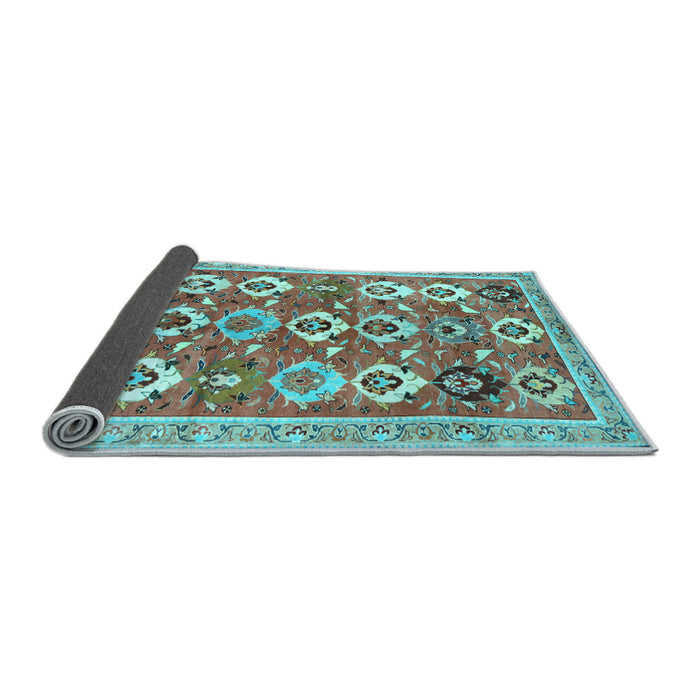 Sideview of Abstract Light Blue Contemporary Rug, con2843lblu