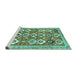 Sideview of Machine Washable Abstract Turquoise Contemporary Area Rugs, wshcon2843turq