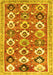 Machine Washable Abstract Yellow Contemporary Rug, wshcon2843yw