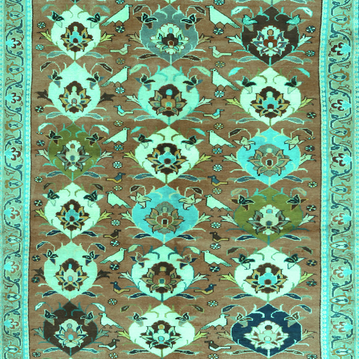 Abstract Turquoise Contemporary Rug, con2843turq