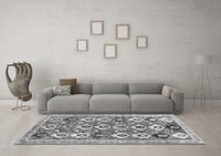 Machine Washable Abstract Gray Contemporary Rug, wshcon2843gry