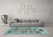 Machine Washable Abstract Light Blue Contemporary Rug in a Living Room, wshcon2843lblu