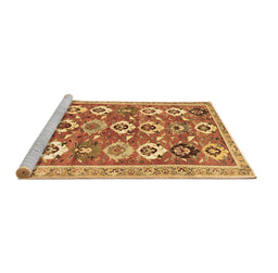 Sideview of Machine Washable Abstract Brown Contemporary Rug, wshcon2843brn