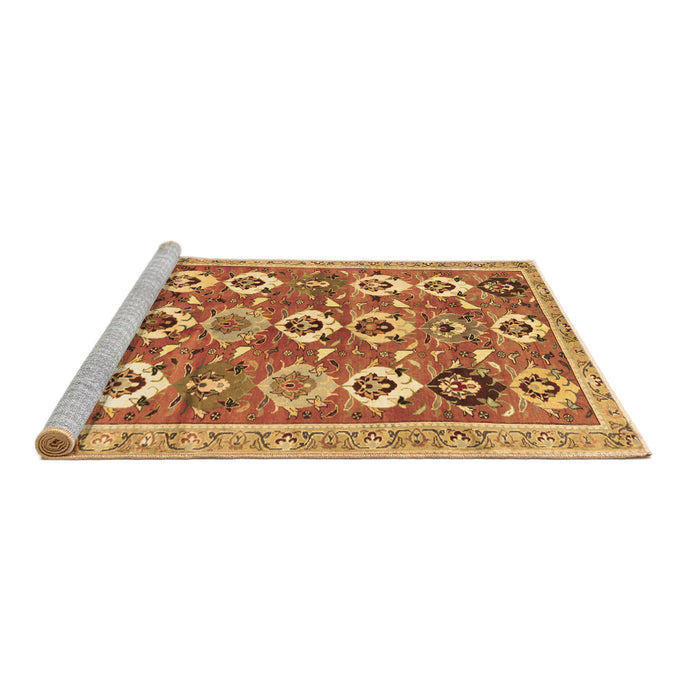 Sideview of Machine Washable Abstract Brown Contemporary Rug, wshcon2843brn
