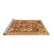 Sideview of Machine Washable Abstract Brown Contemporary Rug, wshcon2843brn