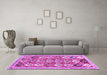 Machine Washable Abstract Purple Contemporary Area Rugs in a Living Room, wshcon2843pur