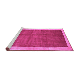 Sideview of Machine Washable Abstract Purple Contemporary Area Rugs, wshcon2844pur