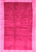 Machine Washable Abstract Pink Contemporary Rug, wshcon2844pnk