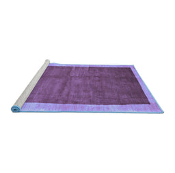Sideview of Machine Washable Abstract Blue Contemporary Rug, wshcon2844blu