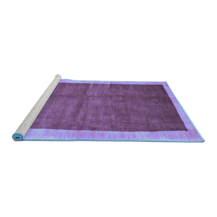 Sideview of Machine Washable Abstract Blue Contemporary Rug, wshcon2844blu
