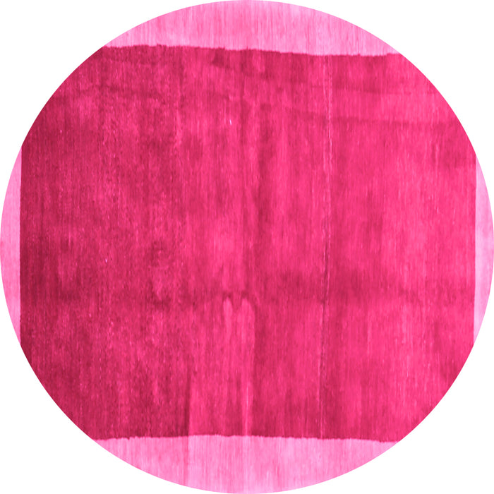 Round Abstract Pink Contemporary Rug, con2844pnk